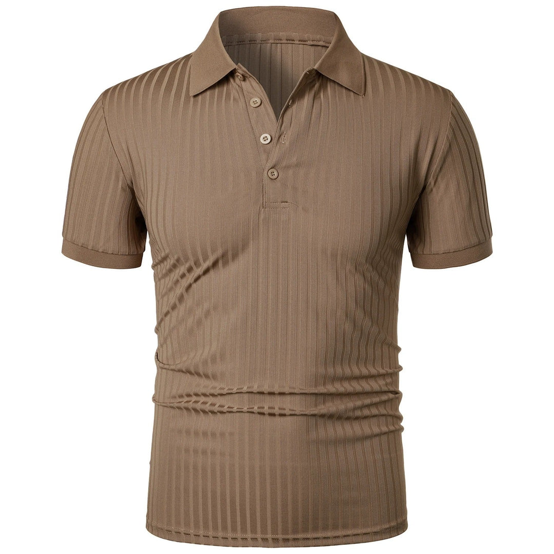 Comfortable & Stylish Breathable Men's Polo Shirt with Button Placket – Nevan-Khaki-S-State of Style