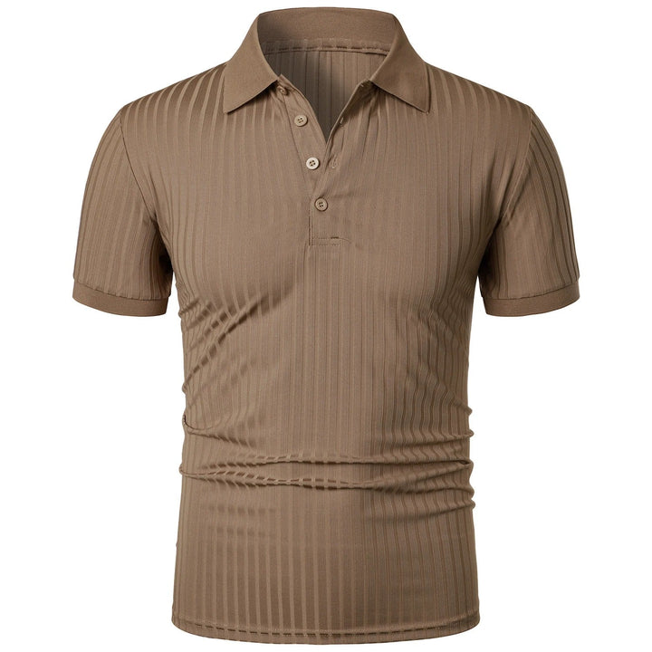 Comfortable & Stylish Breathable Men's Polo Shirt with Button Placket – Nevan-Khaki-S-State of Style