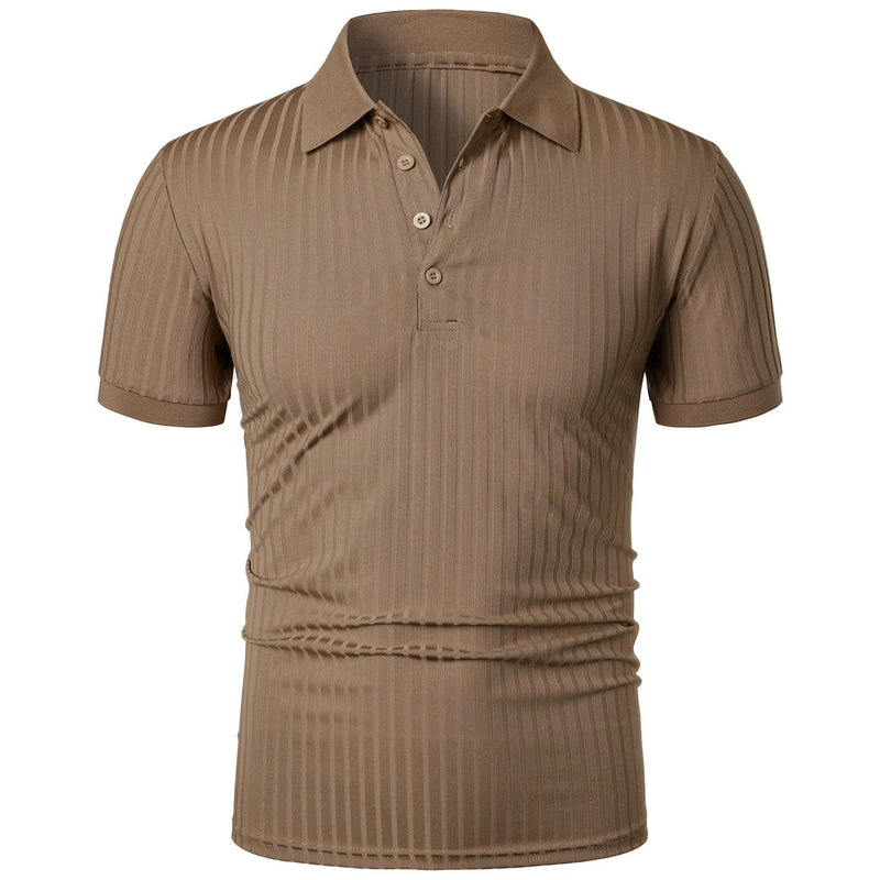 Comfortable & Stylish Breathable Men's Polo Shirt with Button Placket – Nevan-Khaki-S-State of Style