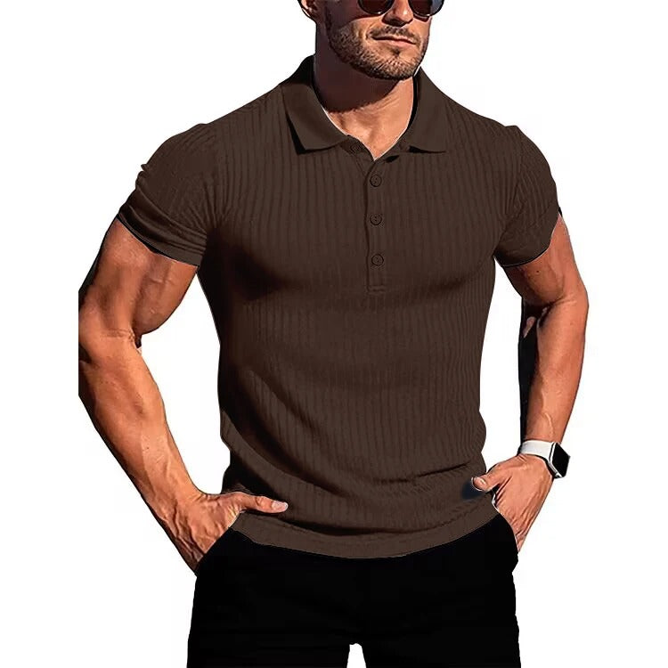 Comfortable & Stylish Breathable Men's Polo Shirt with Button Placket – Nevan-Khaki-S-State of Style