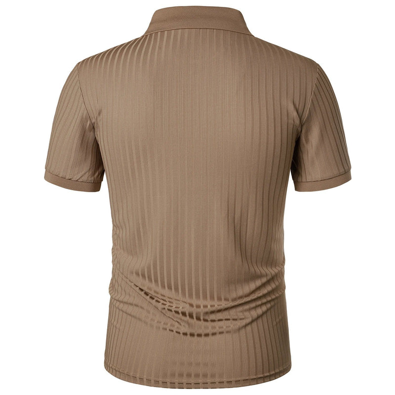 Comfortable & Stylish Breathable Men's Polo Shirt with Button Placket – Nevan-Khaki-S-State of Style