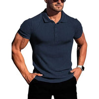 Comfortable & Stylish Breathable Men's Polo Shirt with Button Placket – Nevan-Navy blue-S-State of Style