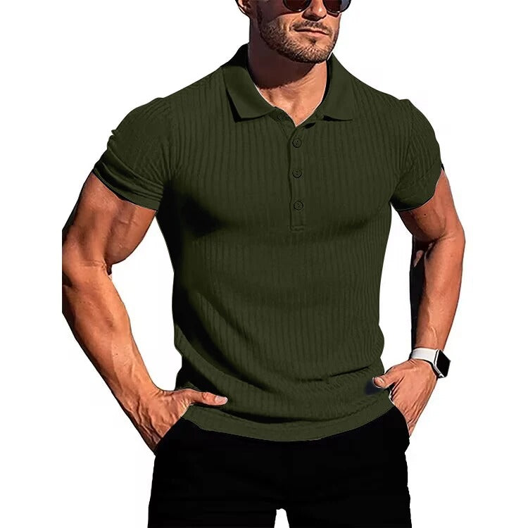 Comfortable & Stylish Breathable Men's Polo Shirt with Button Placket – Nevan-Olive green-S-State of Style