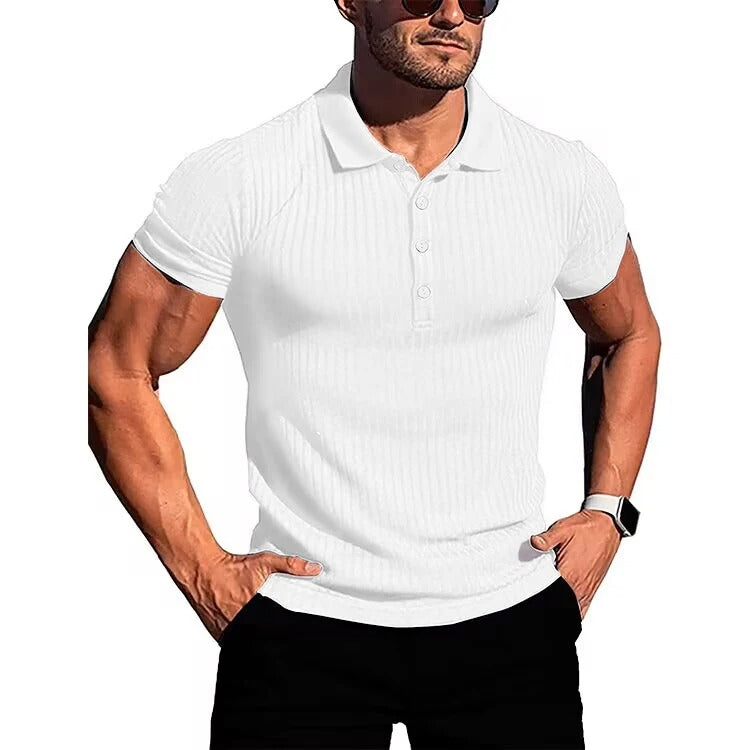 Comfortable & Stylish Breathable Men's Polo Shirt with Button Placket – Nevan-White-S-State of Style