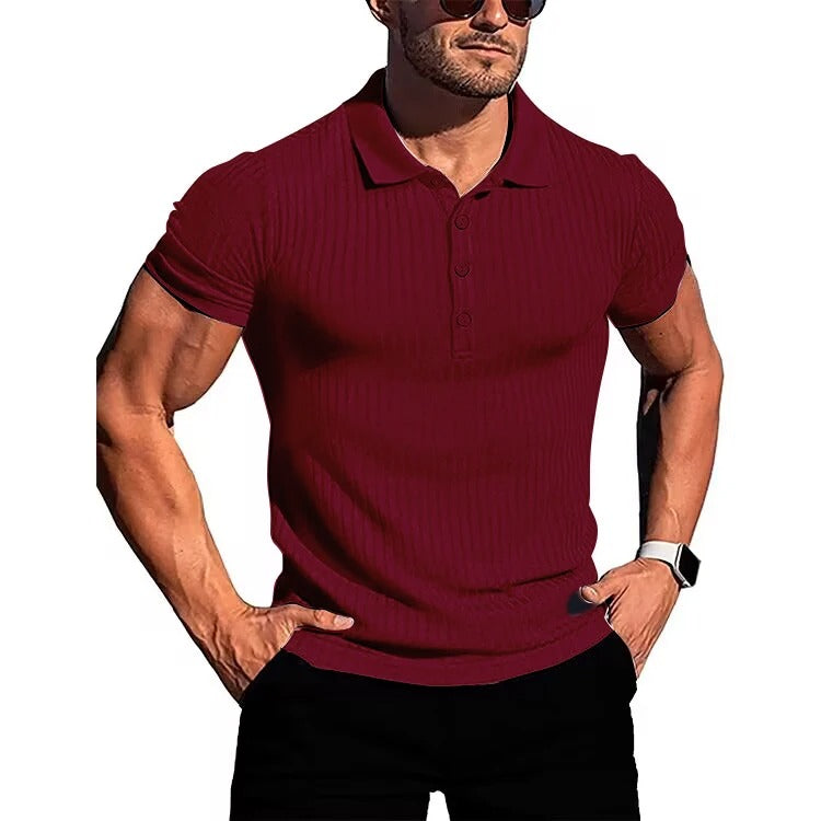 Comfortable & Stylish Breathable Men's Polo Shirt with Button Placket – Nevan-Wine red-S-State of Style