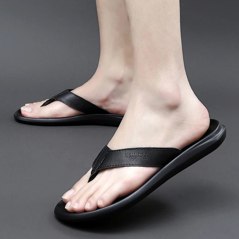 Comfortable & Stylish Men's Outdoor Summer Slippers – Leano-Black-6-State of Style