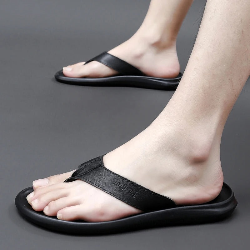 Comfortable & Stylish Men's Outdoor Summer Slippers – Leano-Black-6-State of Style