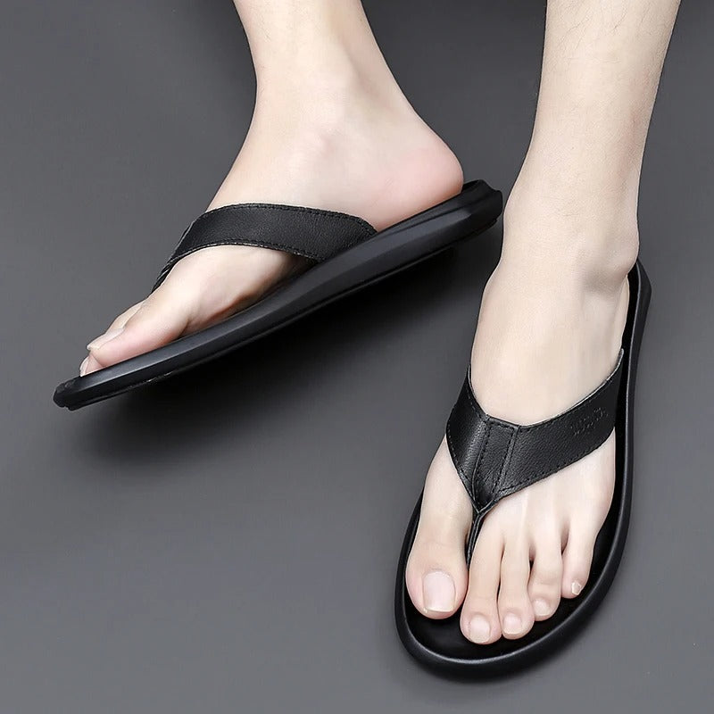 Comfortable & Stylish Men's Outdoor Summer Slippers – Leano-Black-6-State of Style