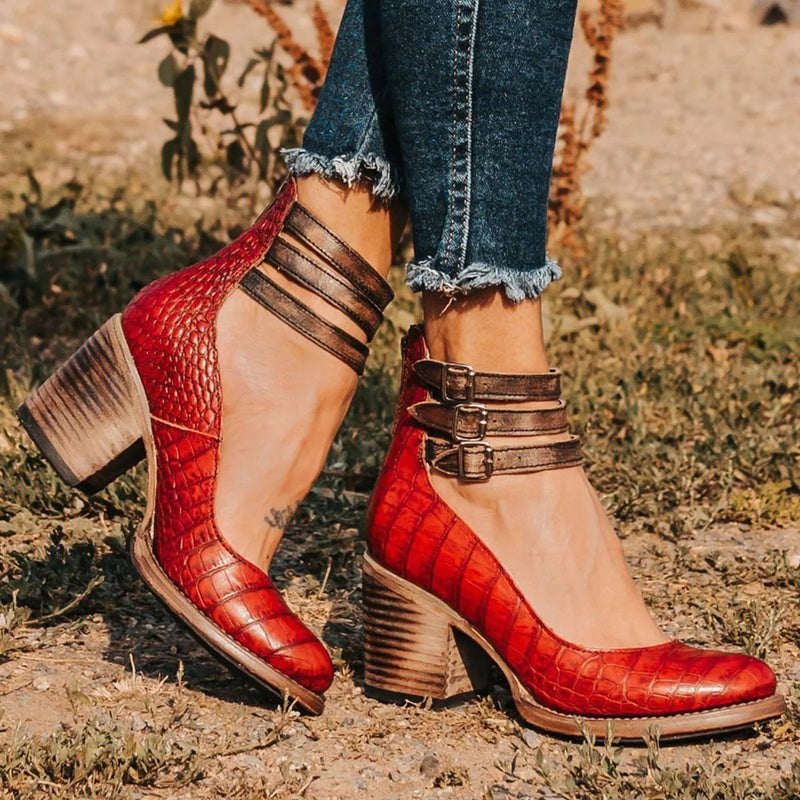 Comfortable & stylish women's leather shoes with non-slip sole – Amalia-Red 2-2.5-State of Style