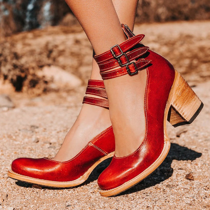 Comfortable & stylish women's leather shoes with non-slip sole – Amalia-Red-2.5-State of Style