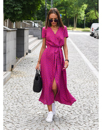 Comfortable Summer Dress - Lina-Red Dots-S-State of Style