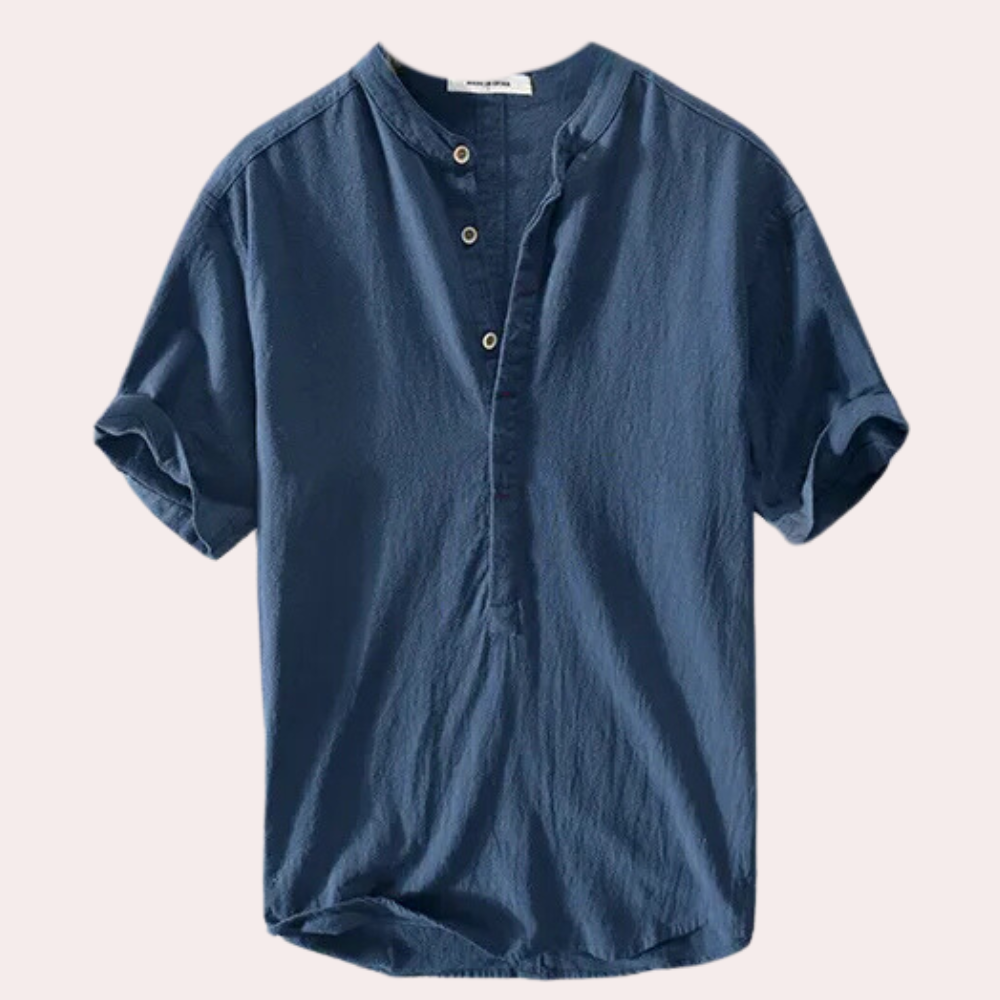 Comfortable Summer Shirt for Men - Milo-Dark blue-S-State of Style