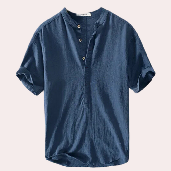Comfortable Summer Shirt for Men - Milo-Dark blue-S-State of Style