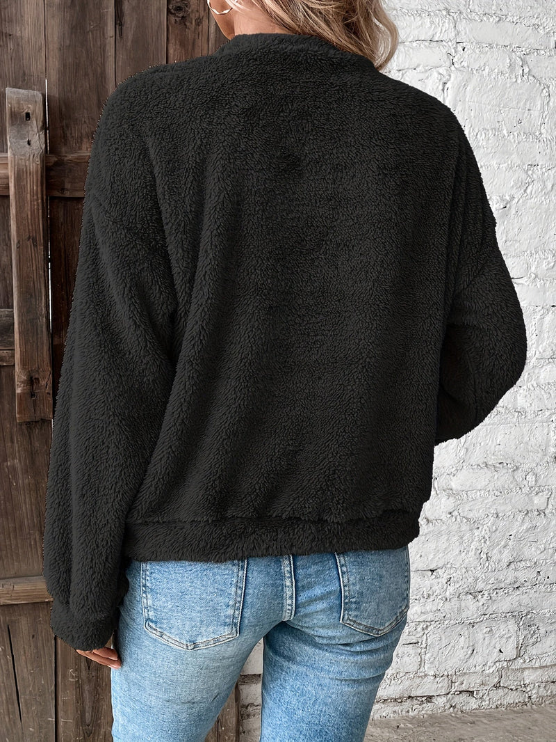 Comfortable Teddy Pullover Sweatshirt - Livia-Light Brown-S-State of Style
