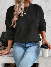 Comfortable Teddy Pullover Sweatshirt - Livia-Zwart-S-State of Style