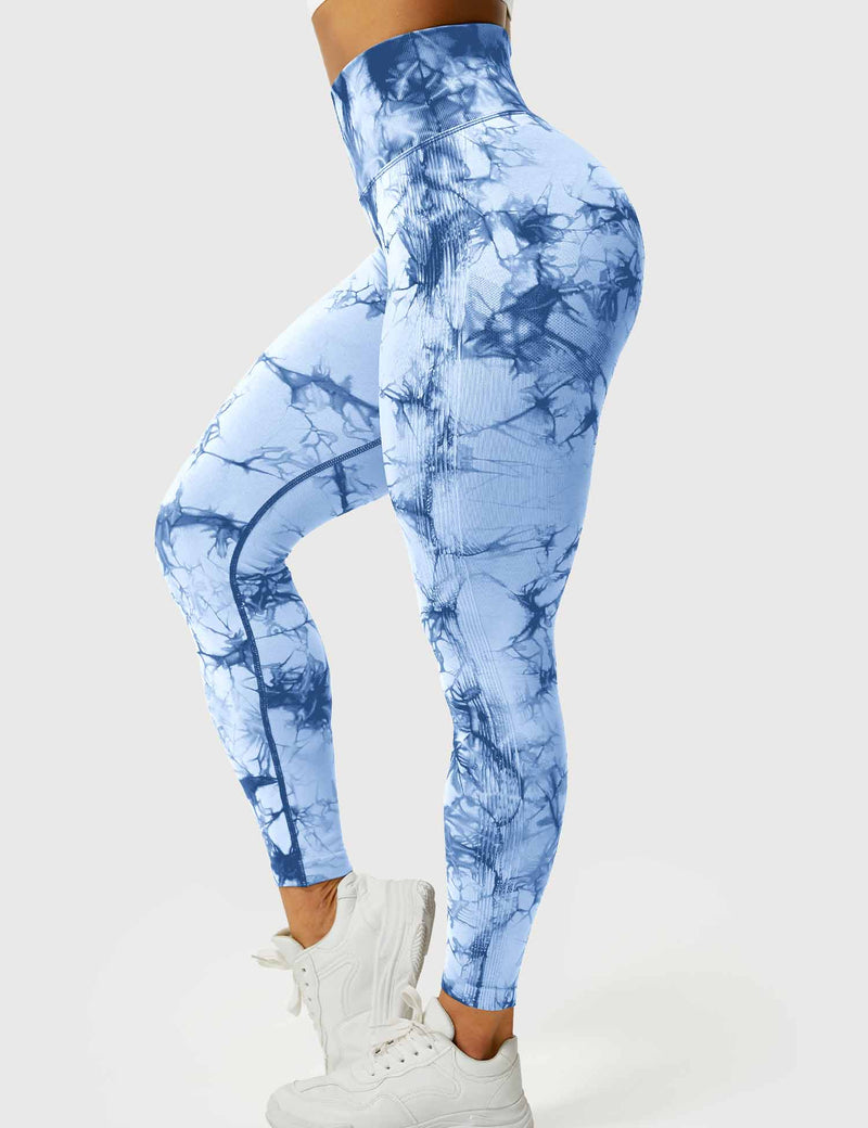 Comfortable Tie Dye Leggings - Ivy-Black Blue-S-State of Style