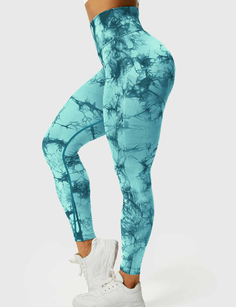 Comfortable Tie Dye Leggings - Ivy-Black Blue-S-State of Style