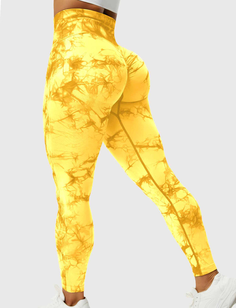 Comfortable Tie Dye Leggings - Ivy-Yellow-S-State of Style