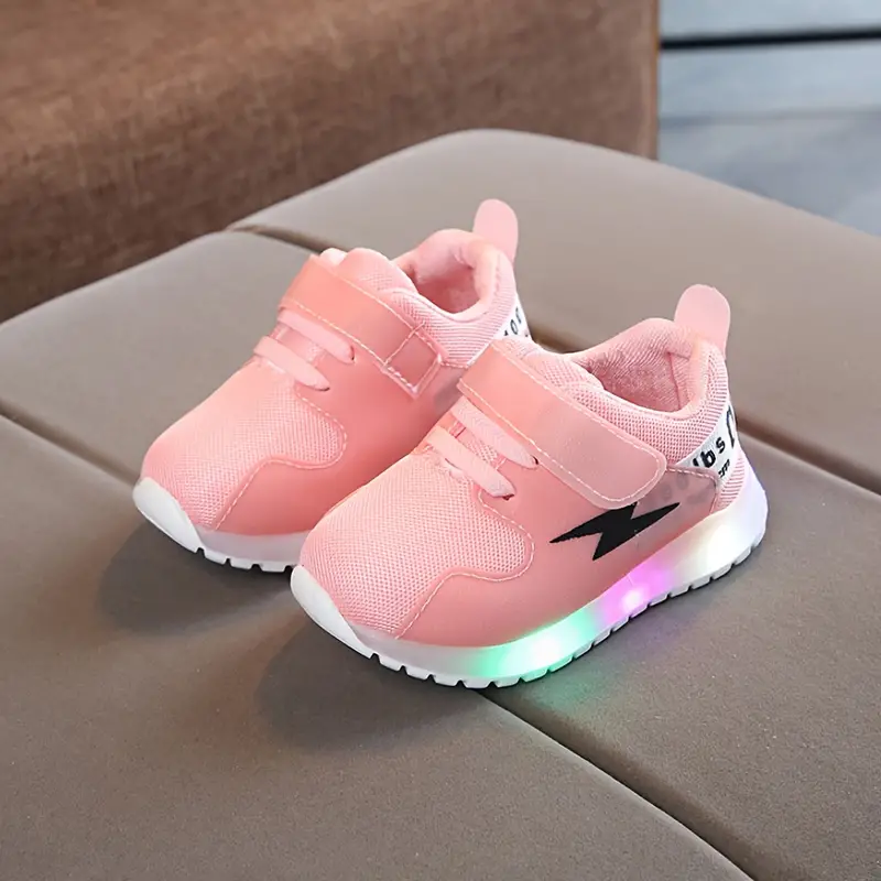 Comfortable Toddler Sneakers with LED Lights - GlowSteps-Pink-5-6-State of Style