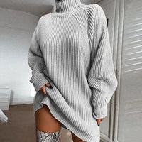 Comfortable Turtleneck Dress - Celeste-Beige-S-State of Style