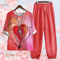 Comfortable Two-Piece Ladies Summer Set - Mira-Red-S-State of Style
