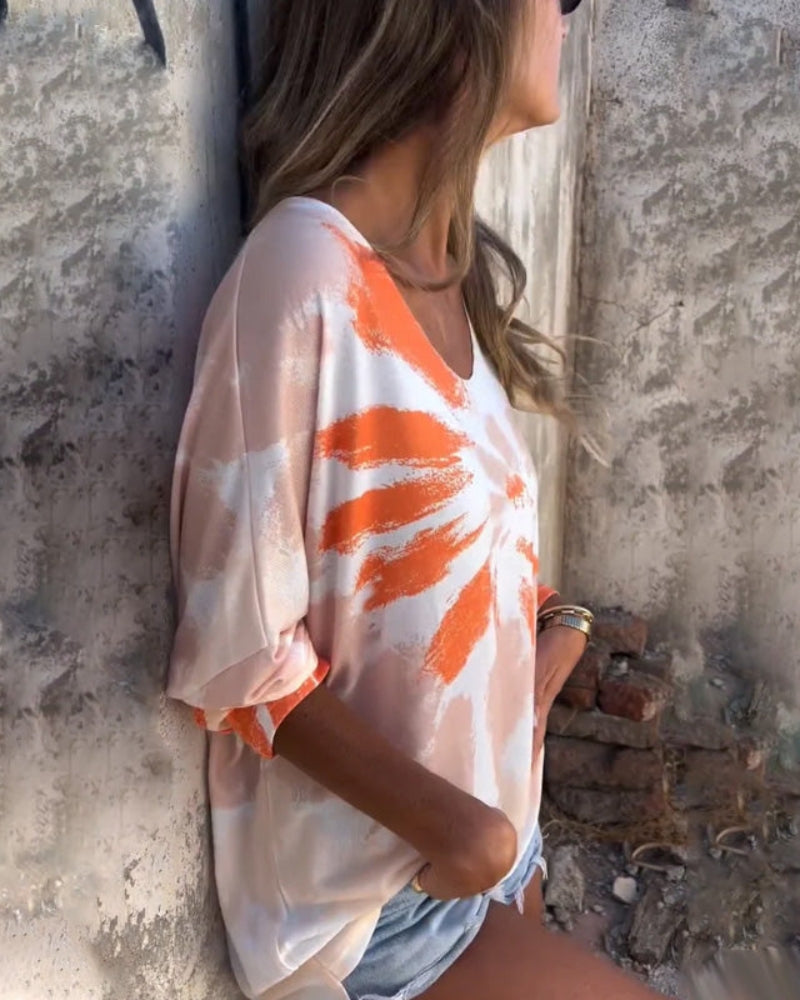 Comfortable & Versatile Women's Shirt with Round Neck – Maila-Orange-S-State of Style