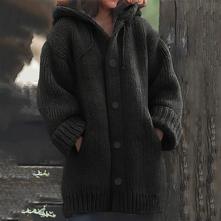 Comfortable Warm Women's Cardigan - Sophie-Black-S-State of Style
