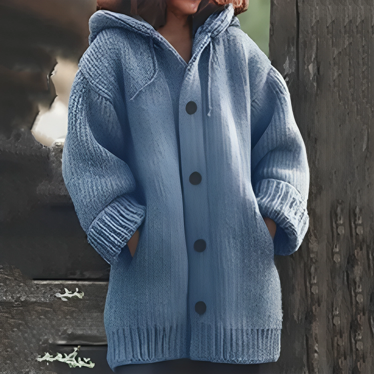 Comfortable Warm Women's Cardigan - Sophie-Blue-S-State of Style