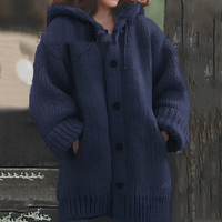 Comfortable Warm Women's Cardigan - Sophie-Dark Blue-S-State of Style