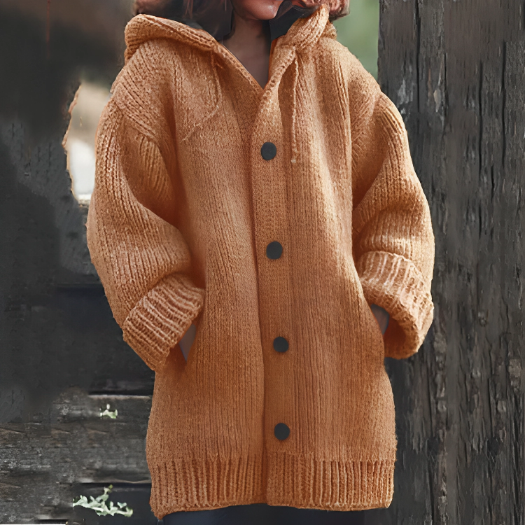 Comfortable Warm Women's Cardigan - Sophie-Orange-S-State of Style