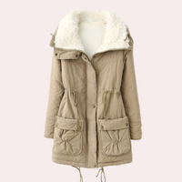 Comfortable Warm Women's Coat - Noelle-Khaki-XS-State of Style