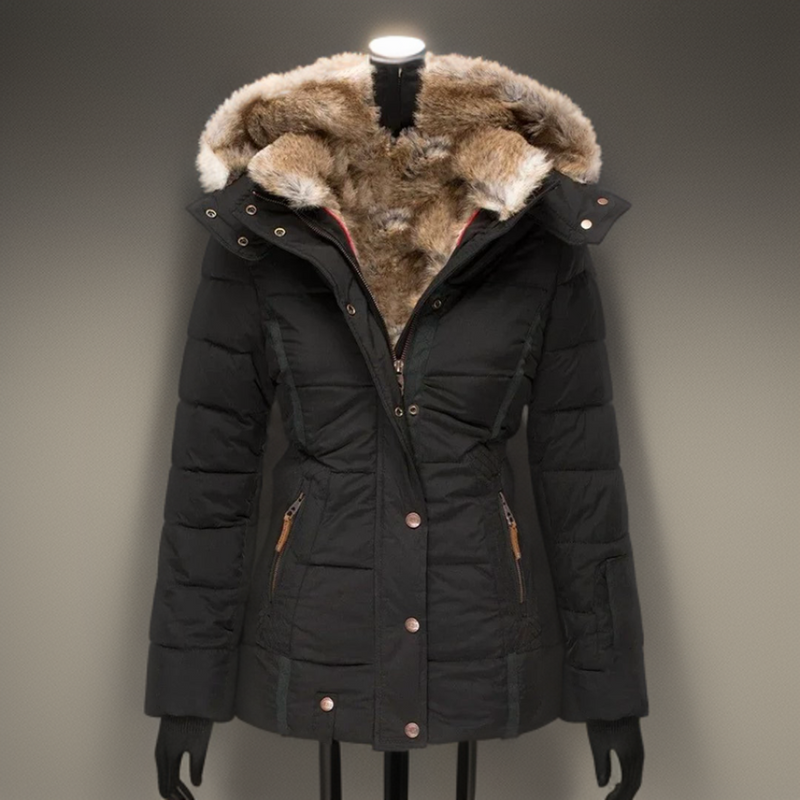 Comfortable Warm Women's Winter Coat - Elodie-Black-S-State of Style