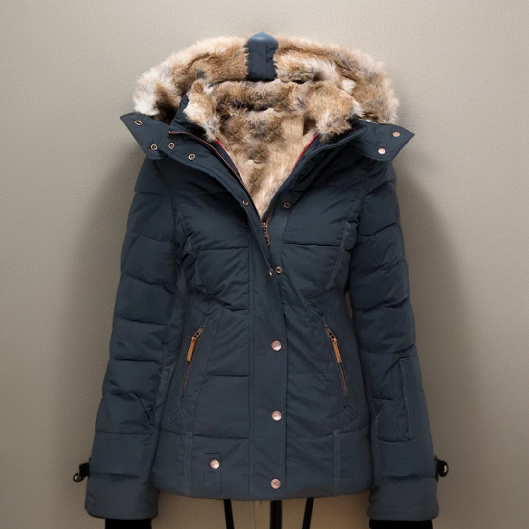 Comfortable Warm Women's Winter Coat - Elodie-Dark Blue-S-State of Style