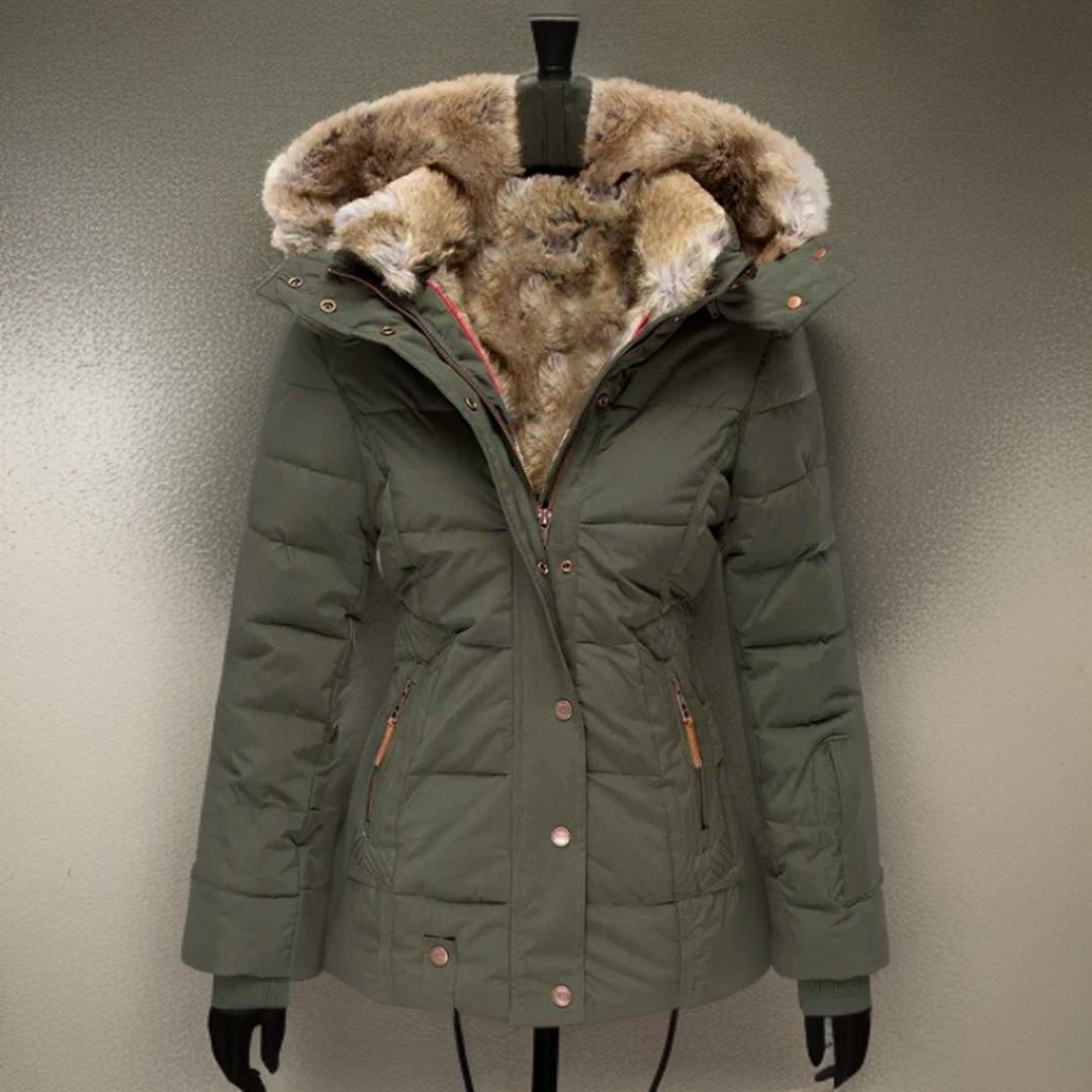 Comfortable Warm Women's Winter Coat - Elodie-Green-S-State of Style