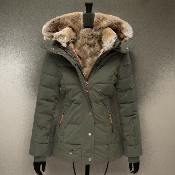 Comfortable Warm Women's Winter Coat - Elodie-Green-S-State of Style