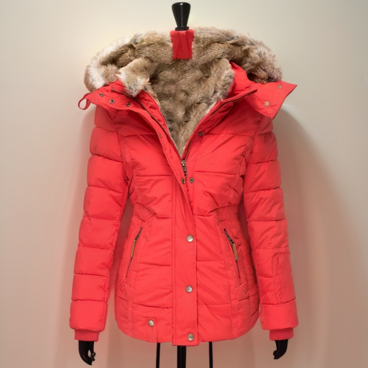 Comfortable Warm Women's Winter Coat - Elodie-Red-S-State of Style