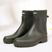 Comfortable Waterproof Ladies' Rain Boots - Livia Rain Luxe-Green-3.5-State of Style