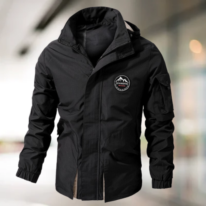 Comfortable Windproof Men's Bomber Jacket - Jasper-Black-M-State of Style
