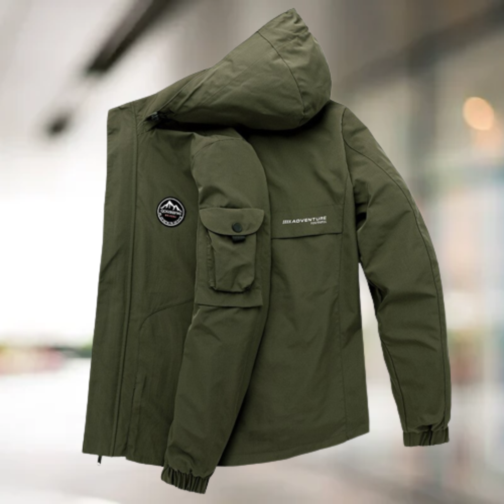 Comfortable Windproof Men's Bomber Jacket - Jasper-Olive Green-M-State of Style
