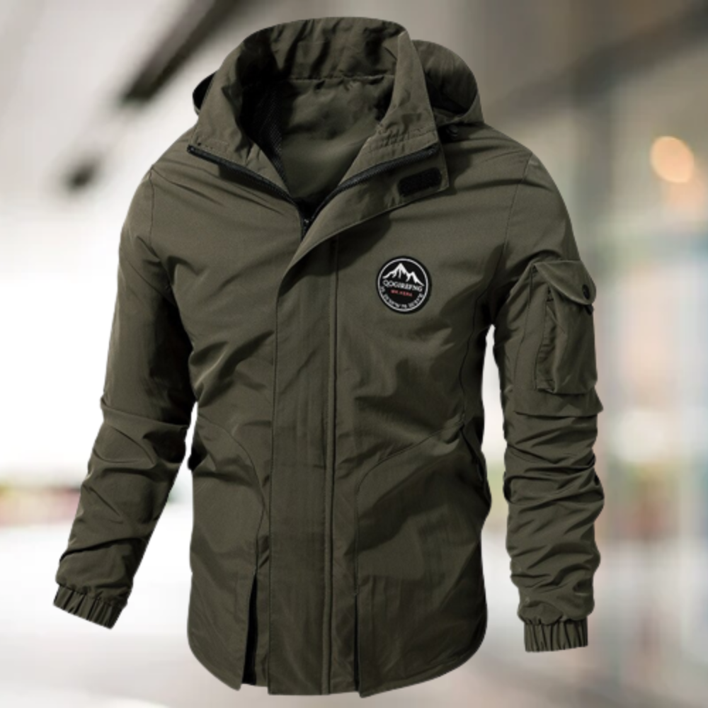 Comfortable Windproof Men's Bomber Jacket - Jasper-Olive Green-M-State of Style