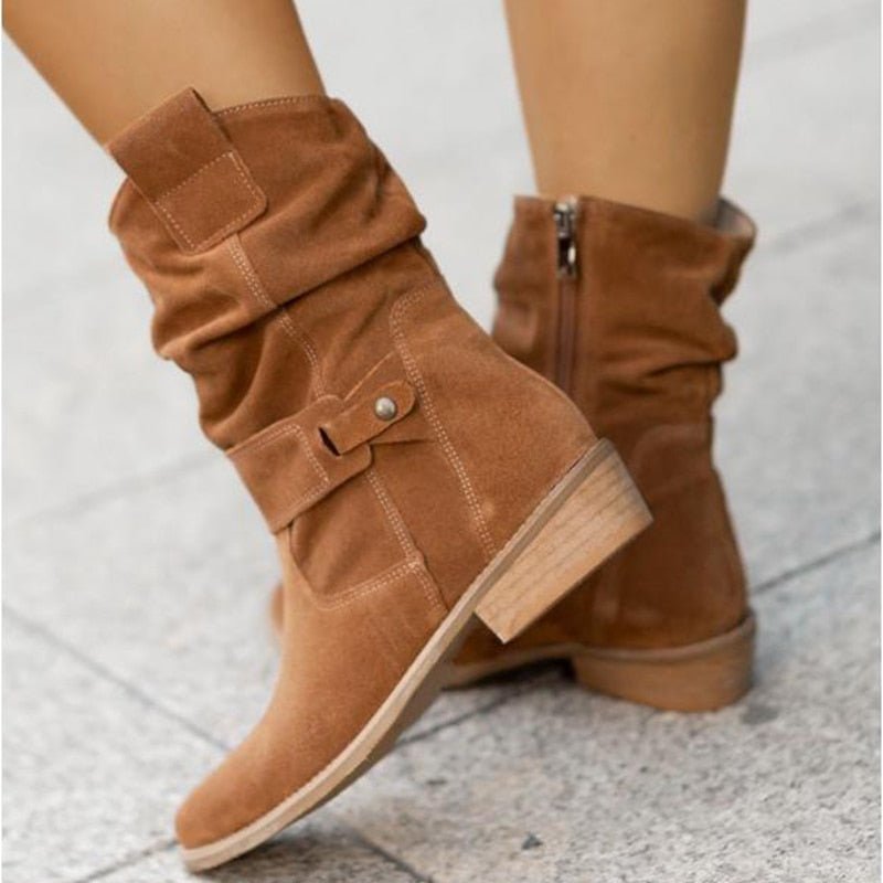 Comfortable Women's Ankle Boots - BellaStep-Beige-4.5-State of Style