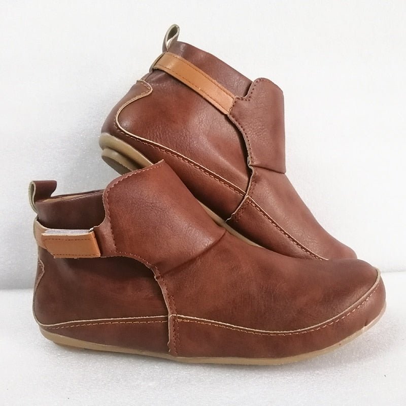 Comfortable Women's Ankle Boots - ErgoFit-Dark Brown-5-State of Style