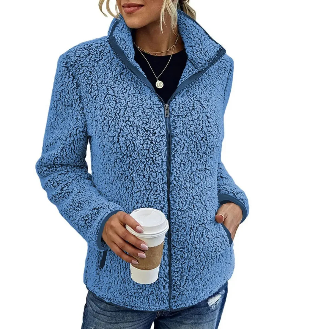 Comfortable Women’s Fleece Vest - Petra-Blue-S-State of Style