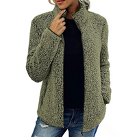 Comfortable Women’s Fleece Vest - Petra-Military Green-S-State of Style