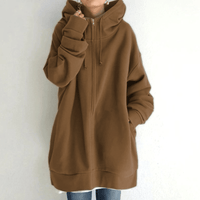 Comfortable Women's Jacket with Hood - ComfyHood-Brown-S-State of Style