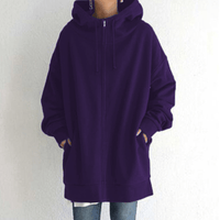 Comfortable Women's Jacket with Hood - ComfyHood-Purple-S-State of Style