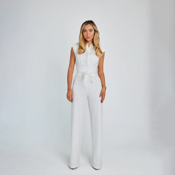 Comfortable Women's Jumpsuit - Lucia-White-S-State of Style