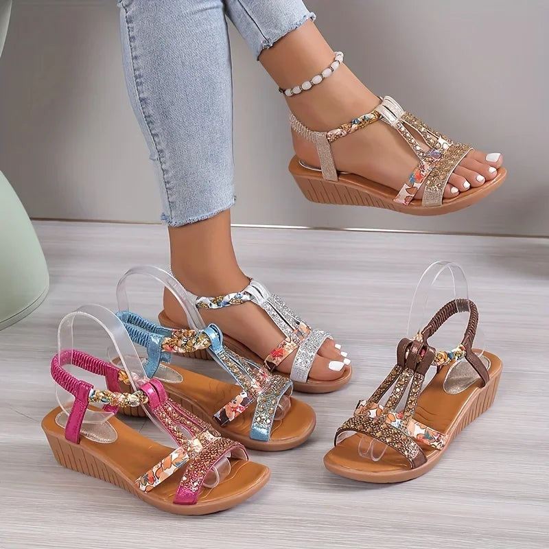Comfortable Women's Orthopaedic Wedge Sandals with Soft Sole – Marla-Gold-3-State of Style