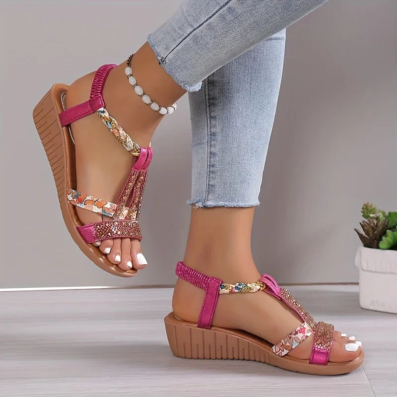 Comfortable Women's Orthopaedic Wedge Sandals with Soft Sole – Marla-Gold-3-State of Style