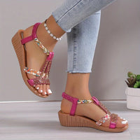 Comfortable Women's Orthopaedic Wedge Sandals with Soft Sole – Marla-Pink-3-State of Style